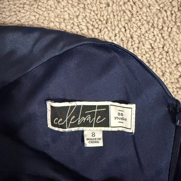 Elegant Navy Blue Bridesmaid Dress - Picture 2 of 4